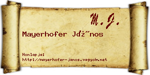 Mayerhofer János névjegykártya