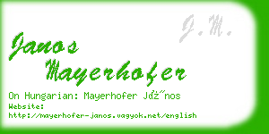 janos mayerhofer business card